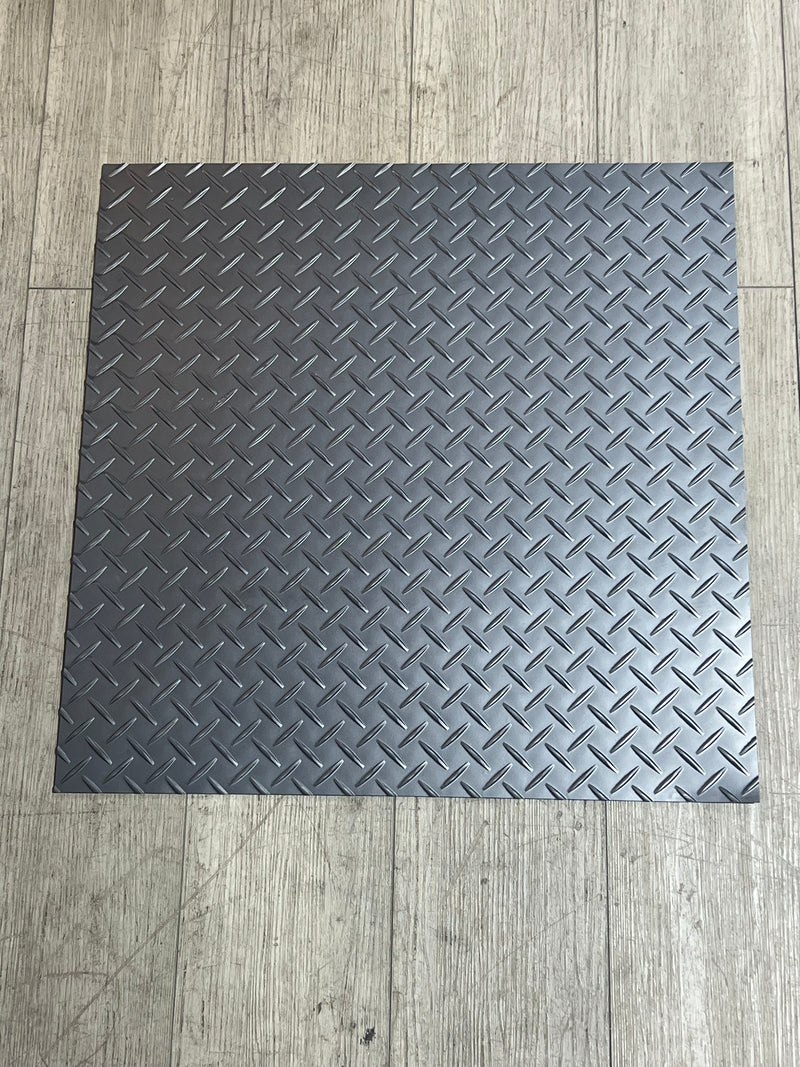 Vinyl Heavy Duty Flooring -Checker Plate  - Grey -  240Sq FT