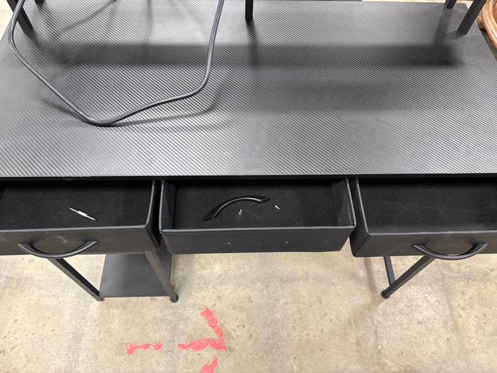 Modern Black Computer Desk with Built In Power Source