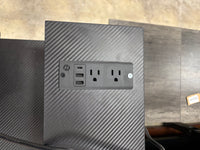 Modern Black Computer Desk with Built In Power Source