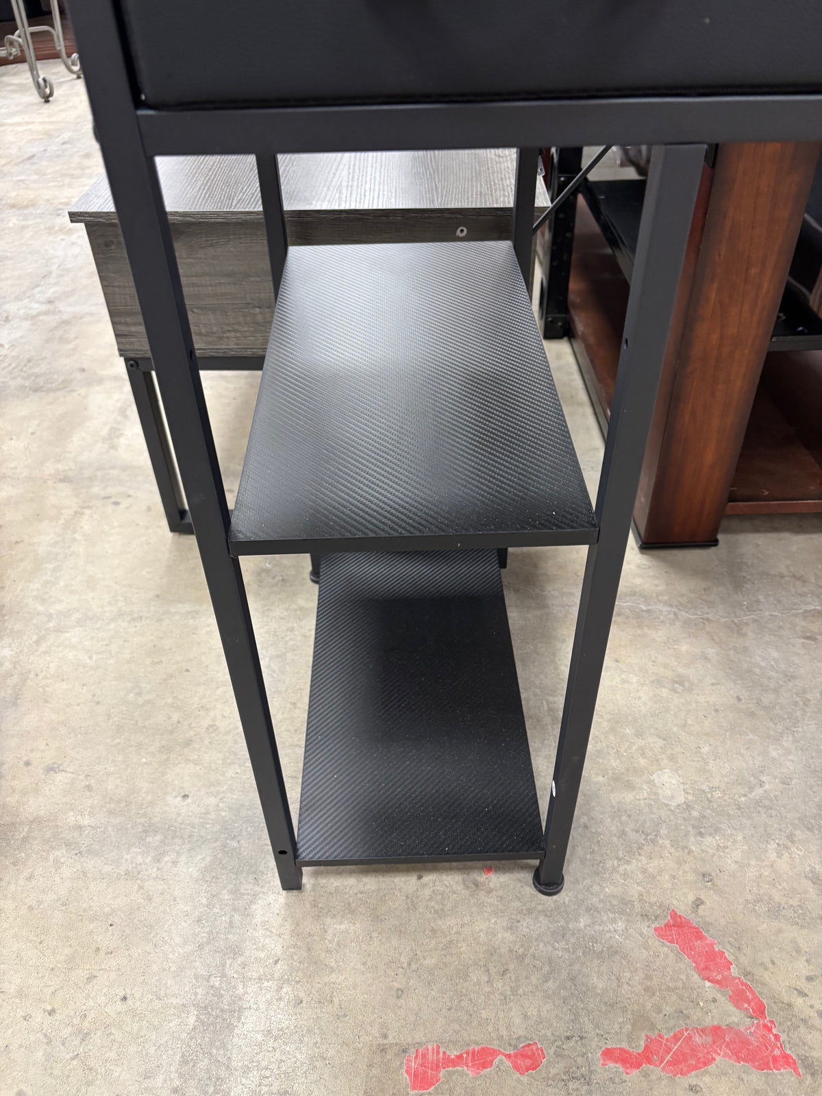 Modern Black Computer Desk with Built In Power Source