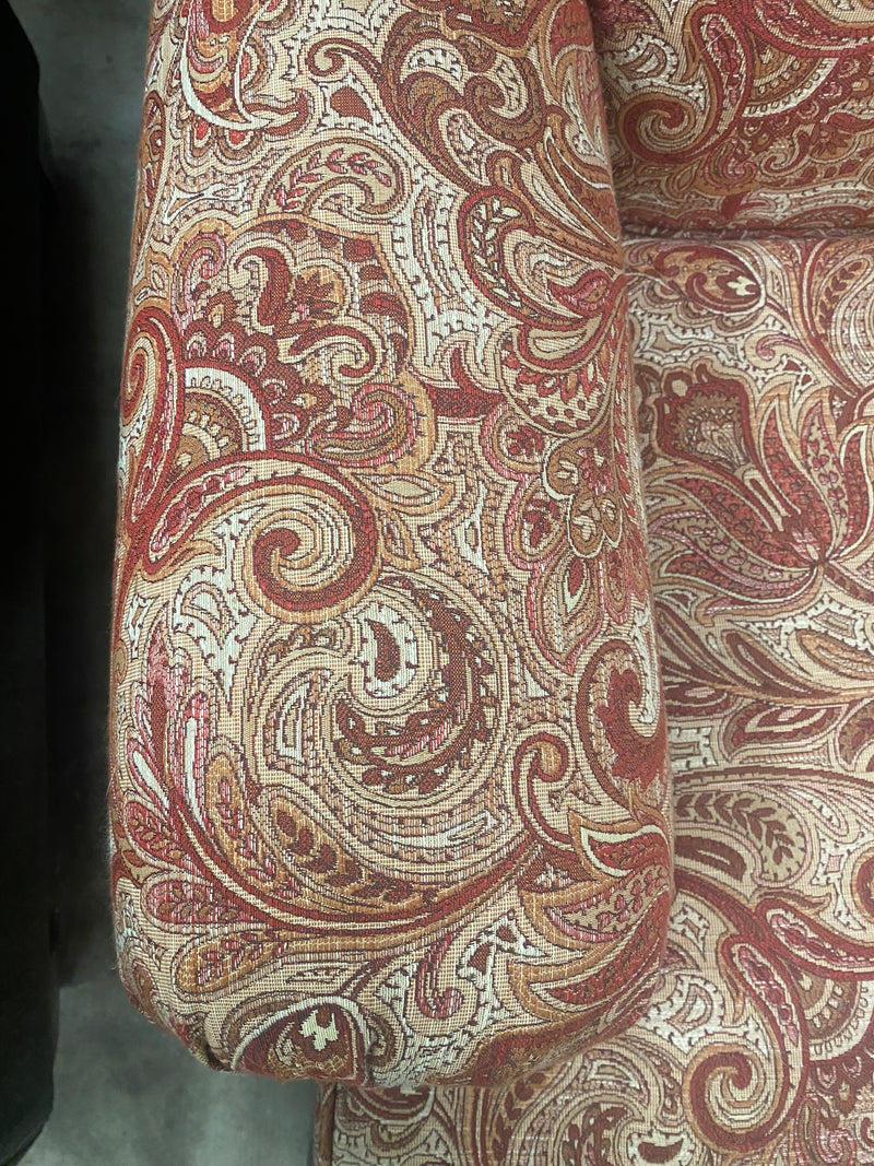 Brown Red Multicolour Paisley Loveseat