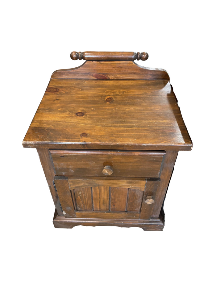 Vintage-Style Rustic Wooden Nightstand