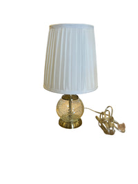 Glass Table Lamp with Pleated Shade