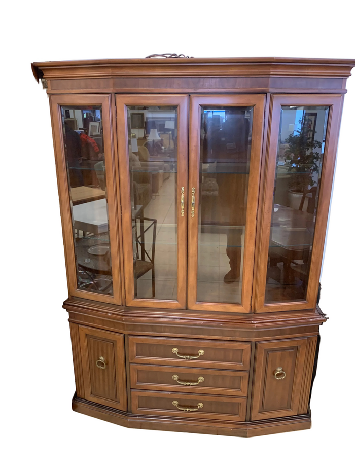 Walnut Brown China Cabinet