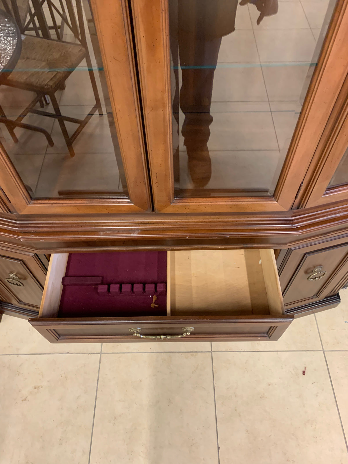 Walnut Brown China Cabinet