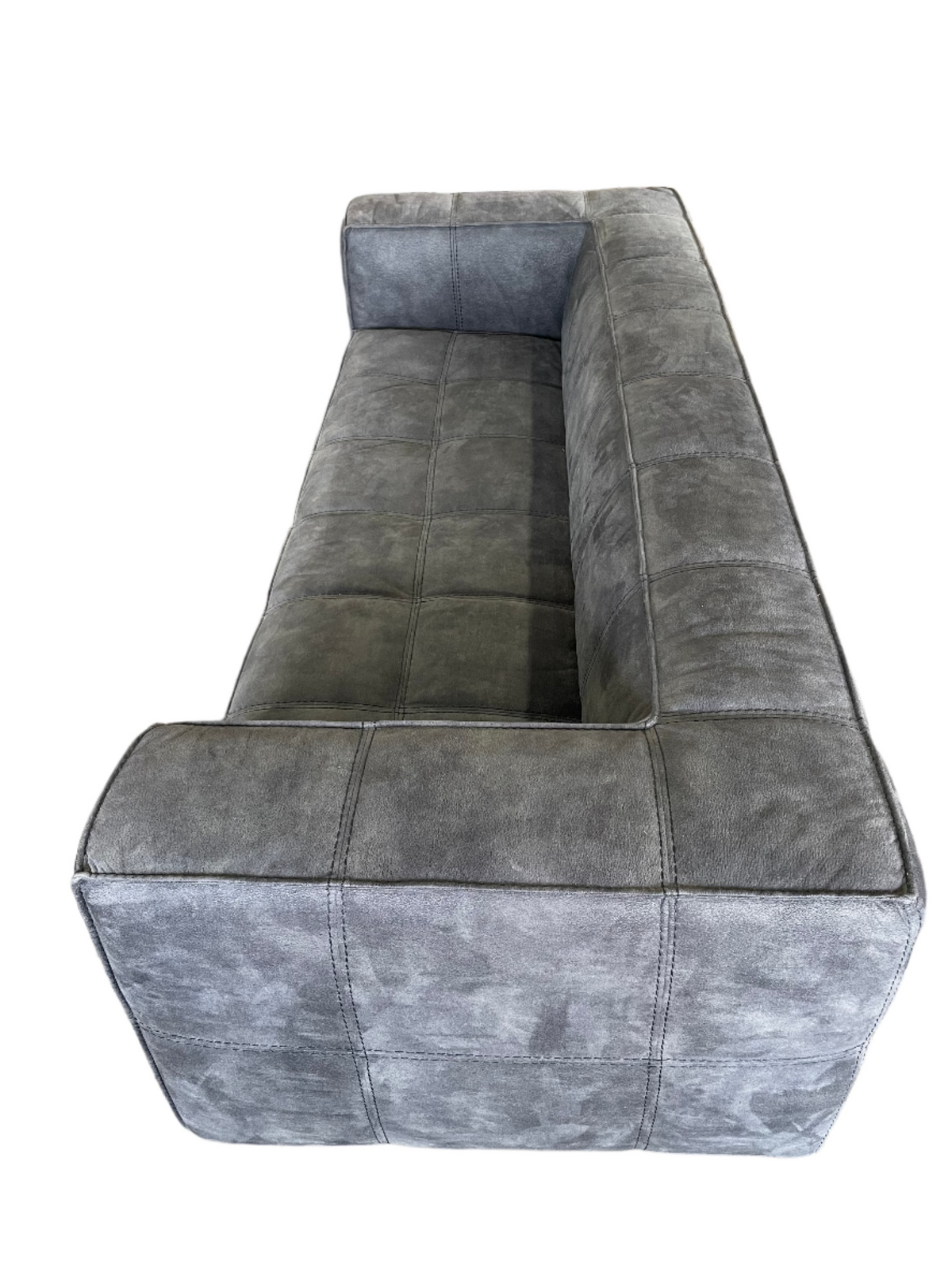 Suede Couch in Double Stiching