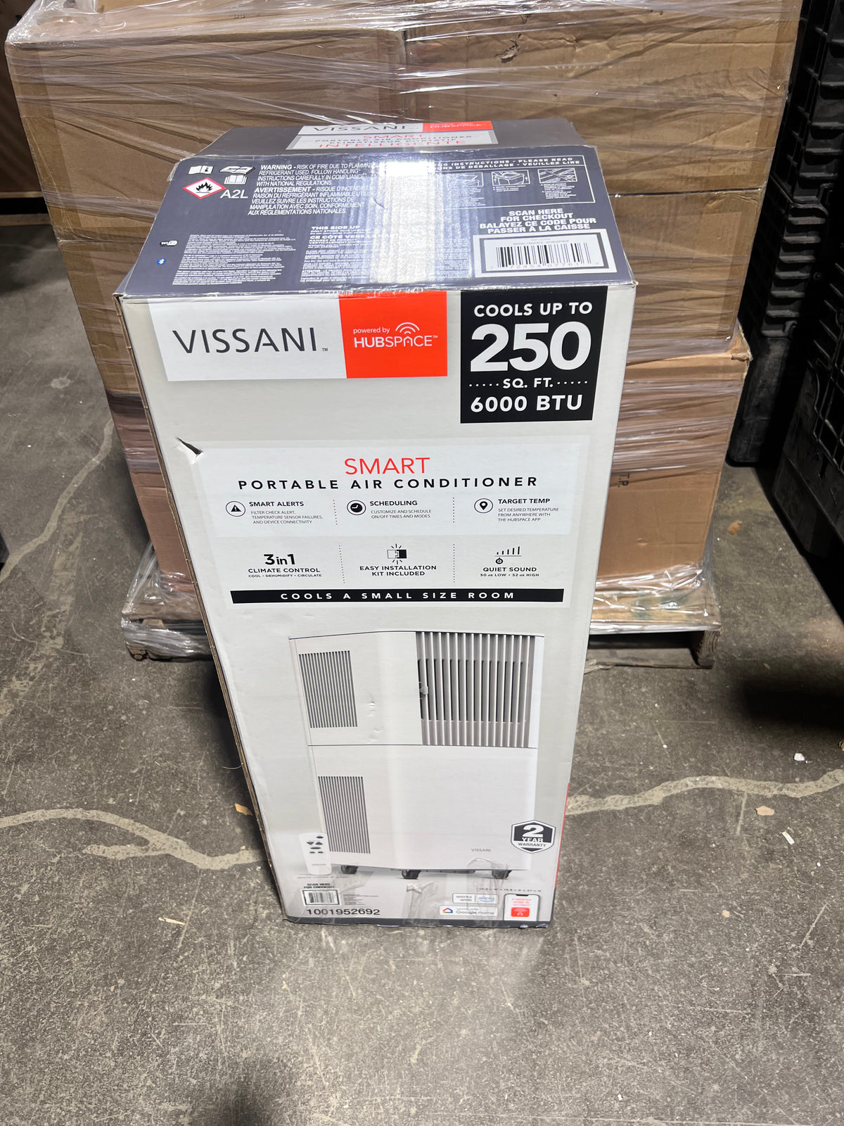 Vissani 6,000 BTU 3-in-1 SACC Portable Air Conditioner, Fan & Dehumidifier