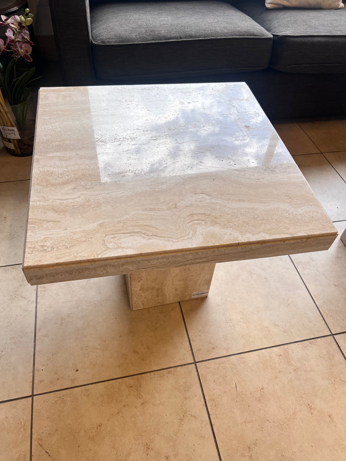 Ello Style Mid Century Travertine Side Table (Large)