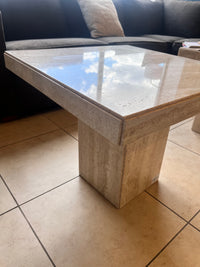 Ello Style Mid Century Travertine Side Table (Large)
