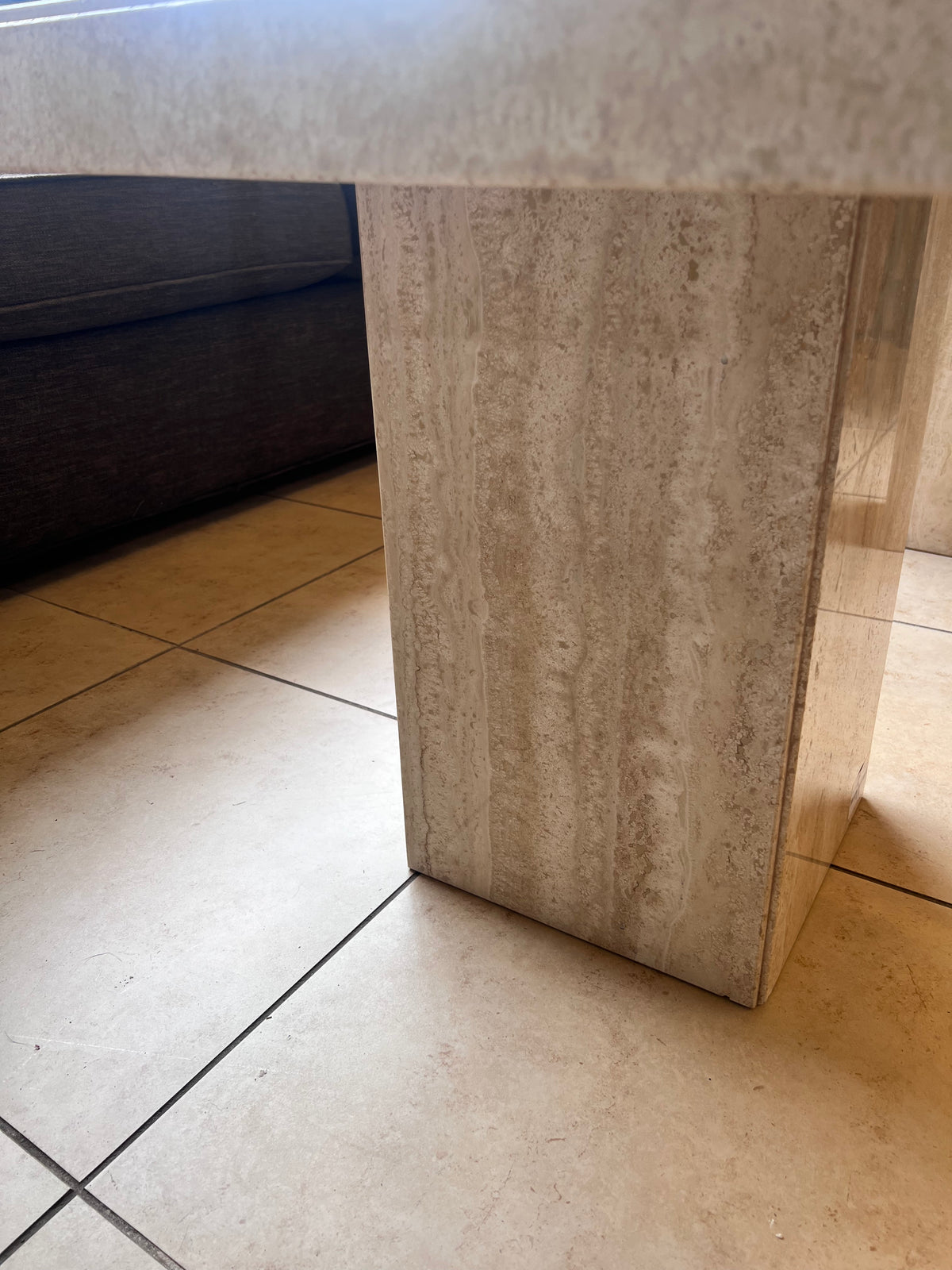 Ello Style Mid Century Travertine Side Table (Large)