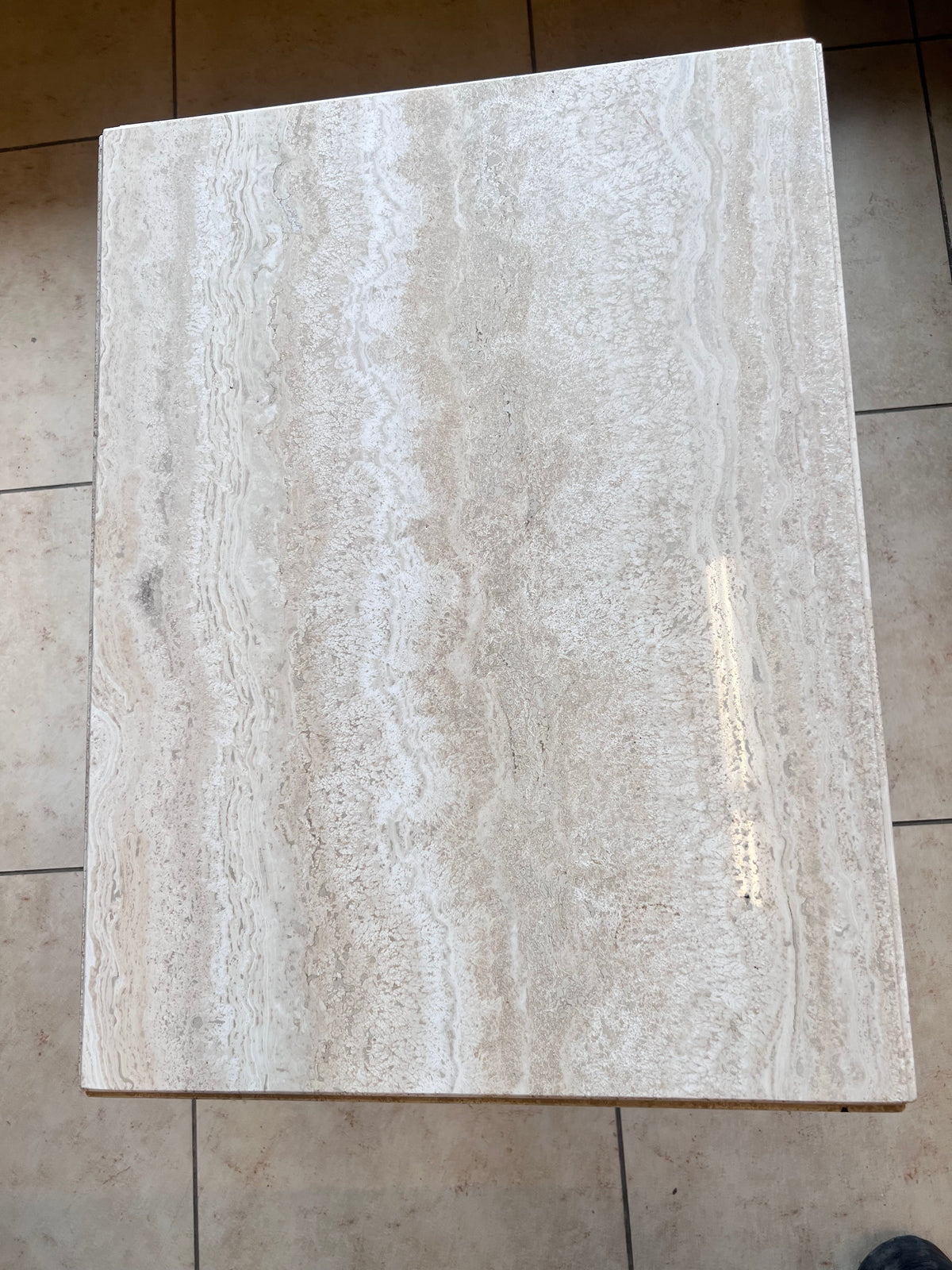 Ello Style Mid Century Travertine Side Table (Small)
