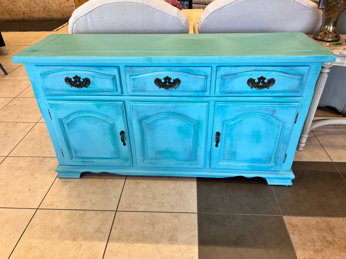 Coastal Horizon Turquoise Sideboard Credenza