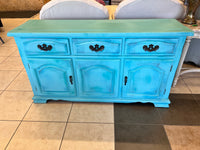 Coastal Horizon Turquoise Sideboard Credenza