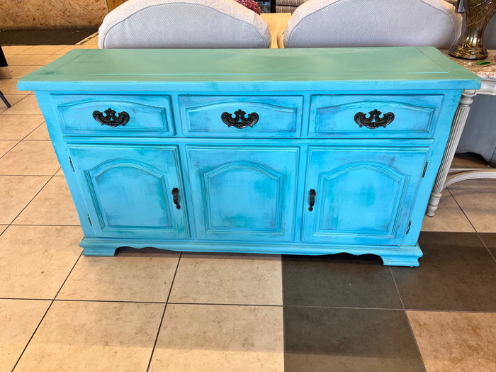 Coastal Horizon Turquoise Sideboard Credenza