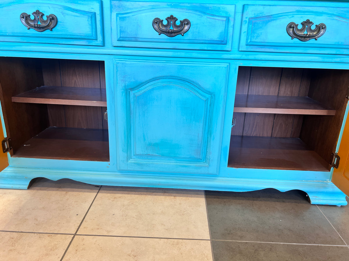 Coastal Horizon Turquoise Sideboard Credenza