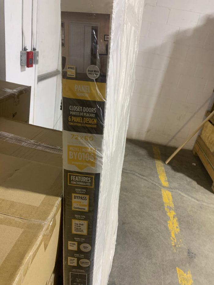 TRUporte 72-inch x 80.5-inch 6-Panel Closet Sliding door