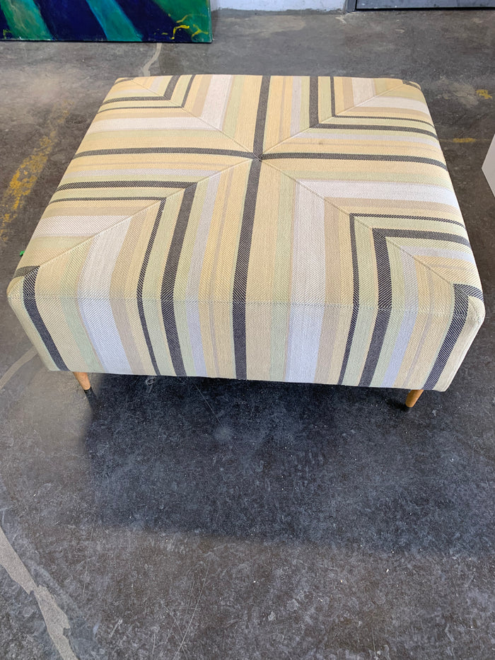 Lime Green Patterned Ottoman