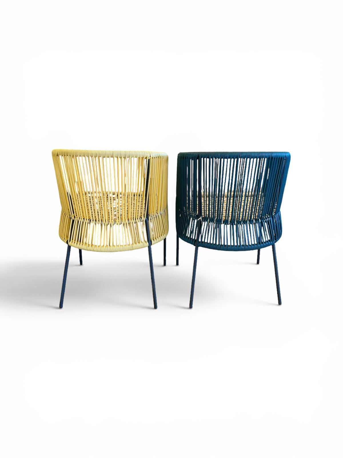 Retro Woven Vinyl Chairs - Set of 2