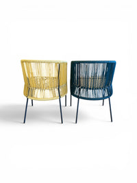Retro Woven Vinyl Chairs - Set of 2