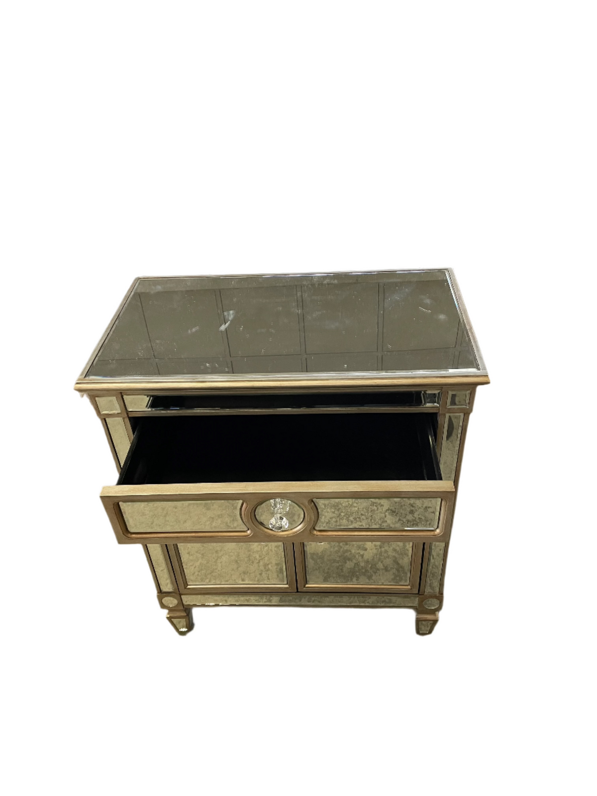 Silver Mirror Nightstand