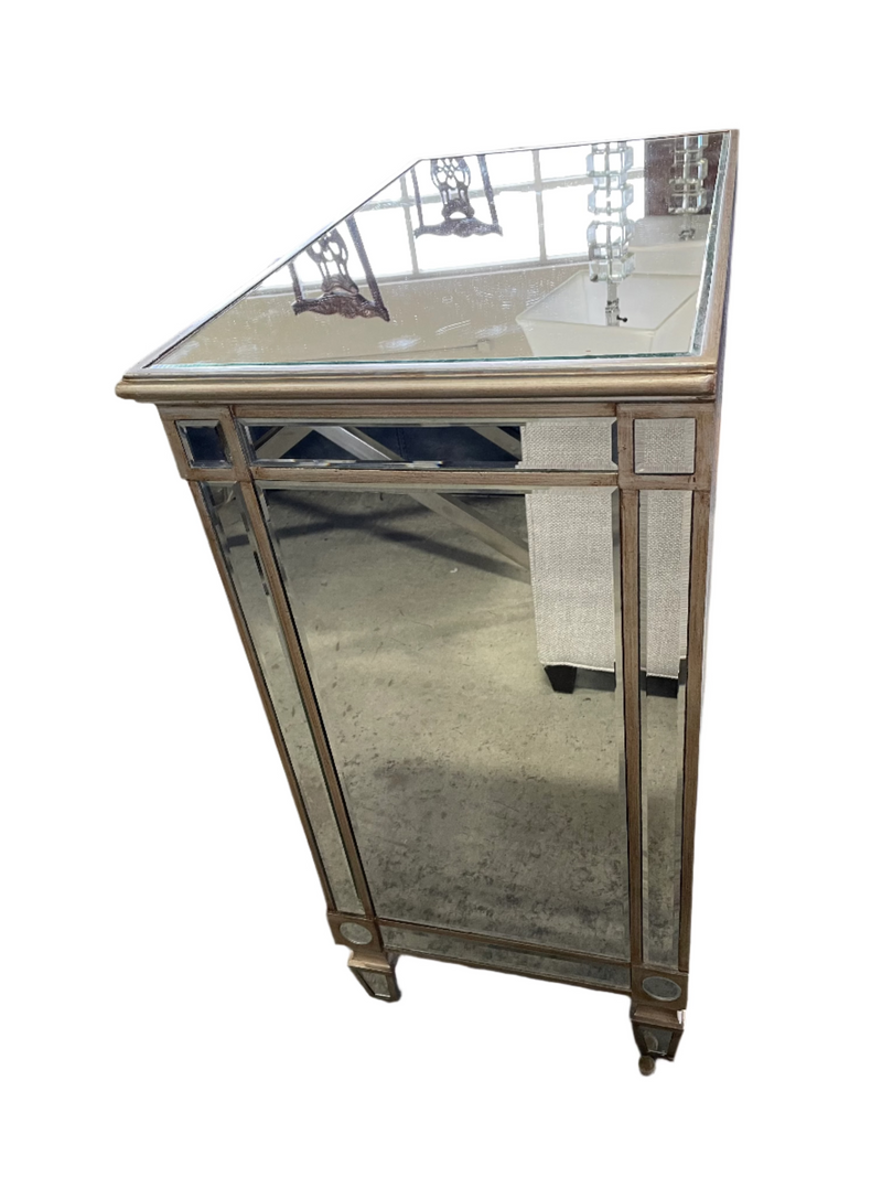 Silver Mirror Nightstand