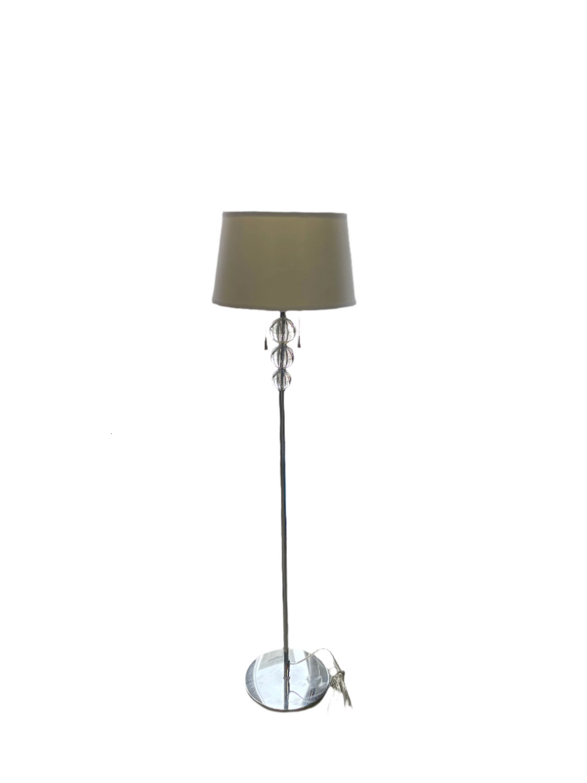 Metal and Crystal Floor Lamp with One Light