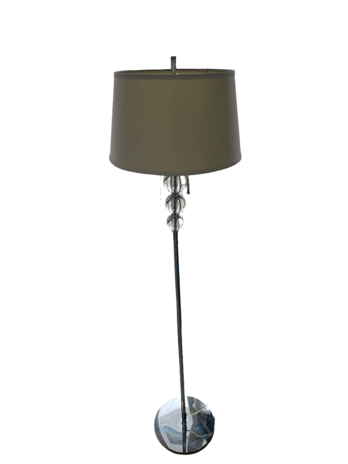 Metal and Crystal Floor Lamp with One Light