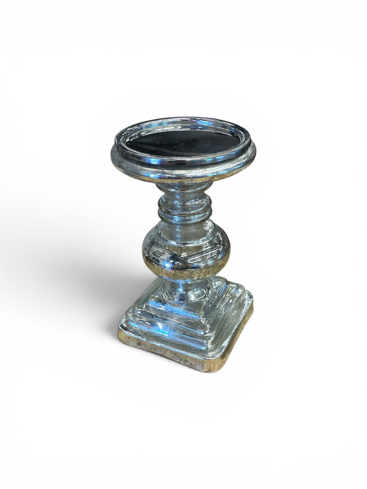 Pottery Barn Set of 3 Mercury Glass Candle Holders