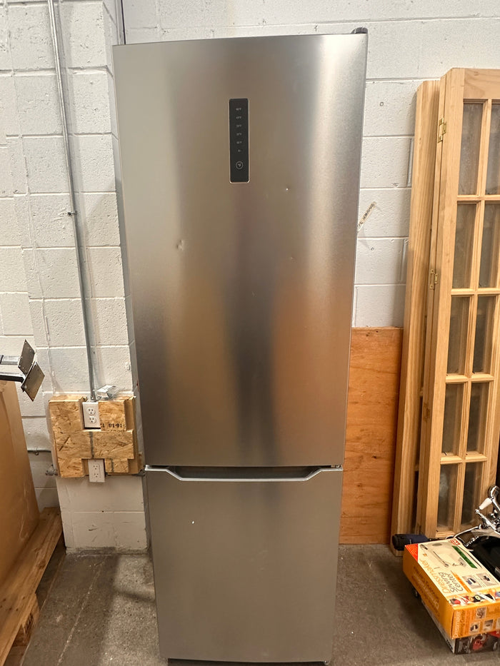 Stainless steel apartment sized fridge/freezer
