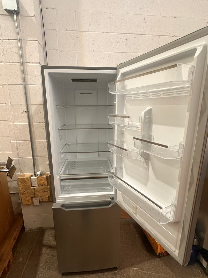 Stainless steel apartment sized fridge/freezer