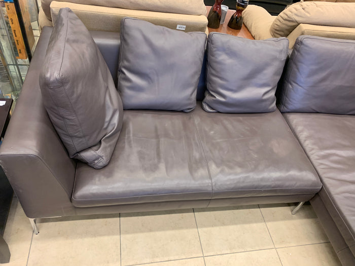 Taupe Leather Sectional Sofa