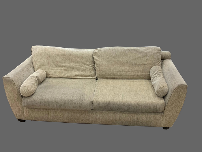 Beige Fabric Loveseat