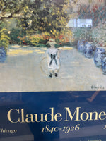 26"W Claude Monet painting with silver frame