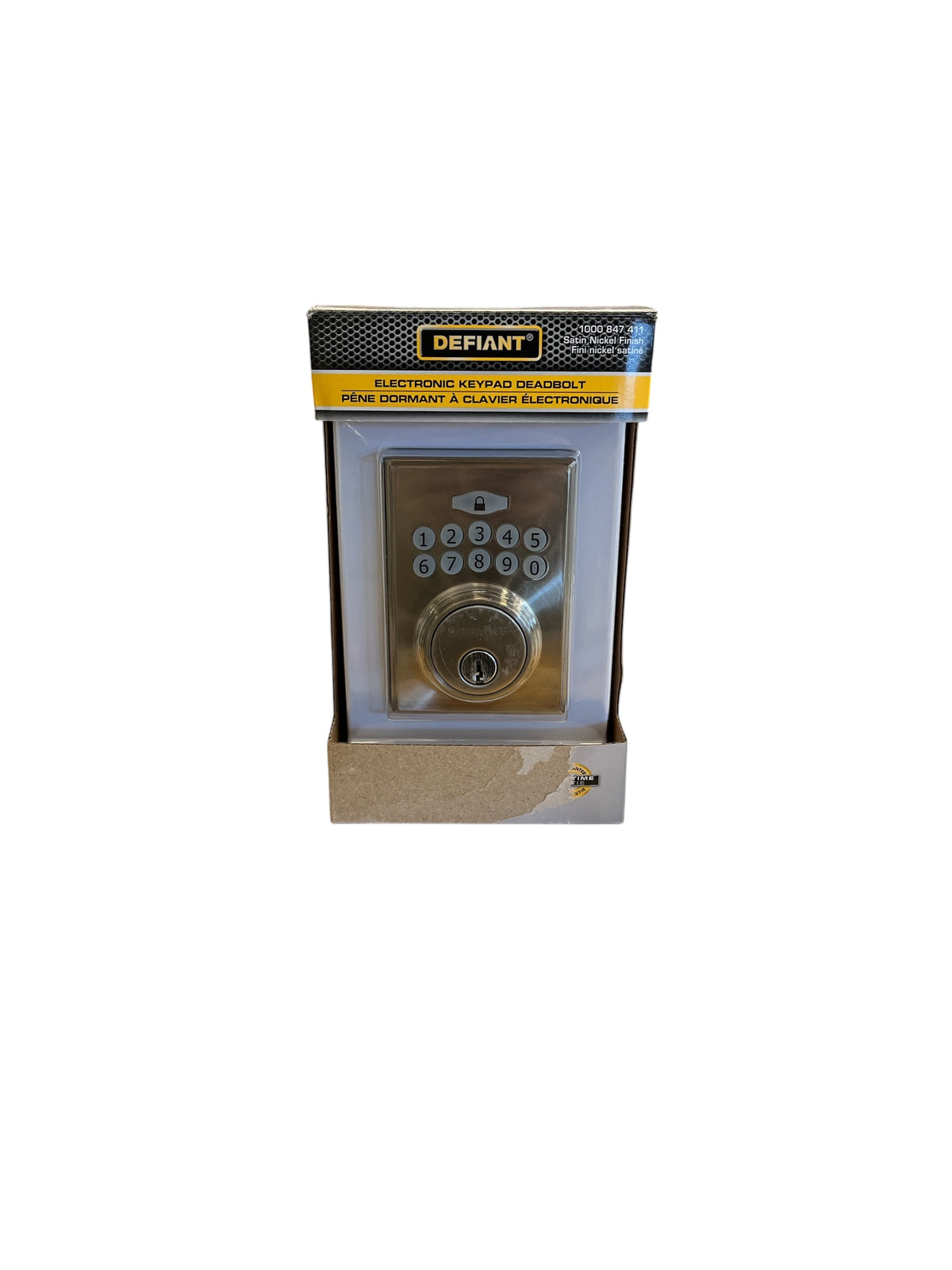Defiant Square Satin Nickel Electronic Keypad Deadbolt
