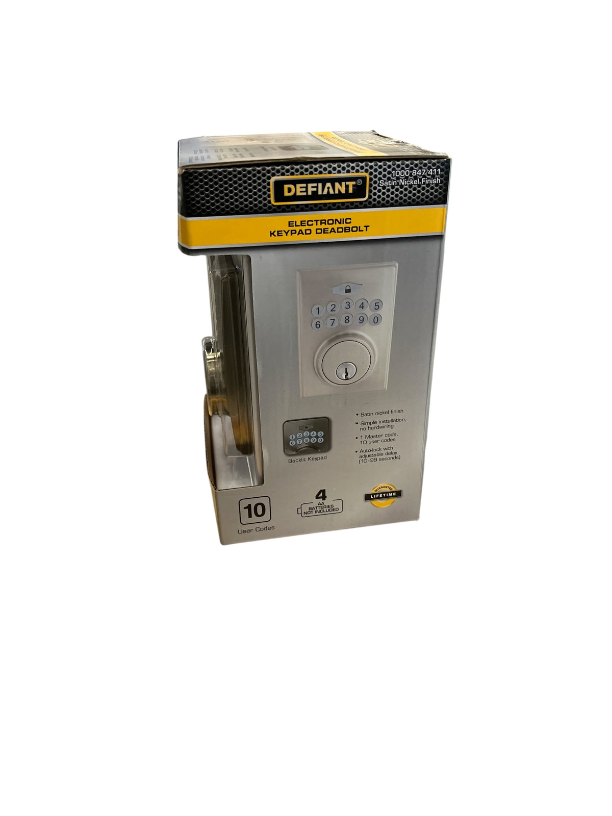 Defiant Square Satin Nickel Electronic Keypad Deadbolt