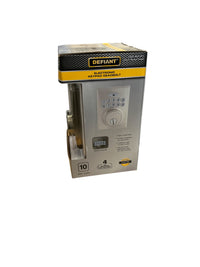 Defiant Square Satin Nickel Electronic Keypad Deadbolt