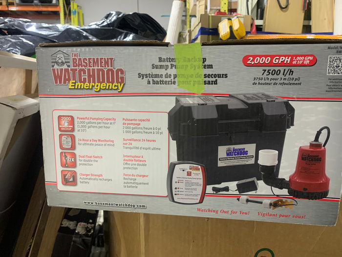Basement Watchdog 1/4 HP Emergency Battery Backup Automatic Sump Pump
