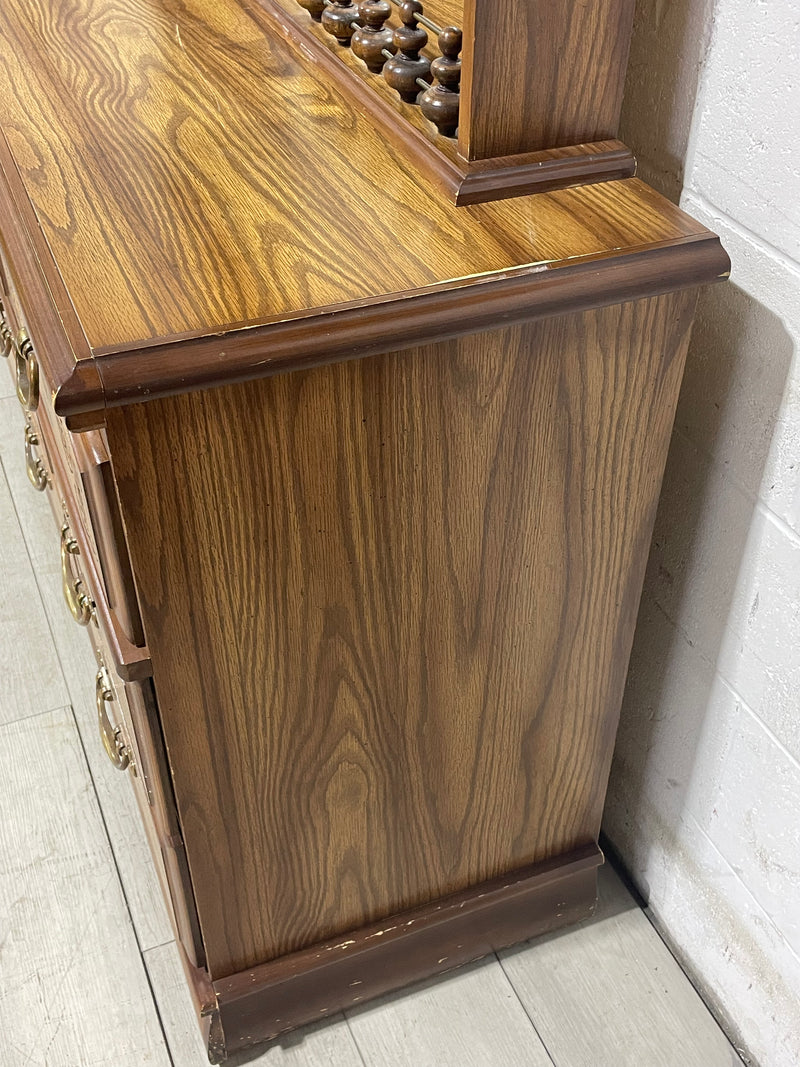 63.5"W Antique Dresser w/ Mirror