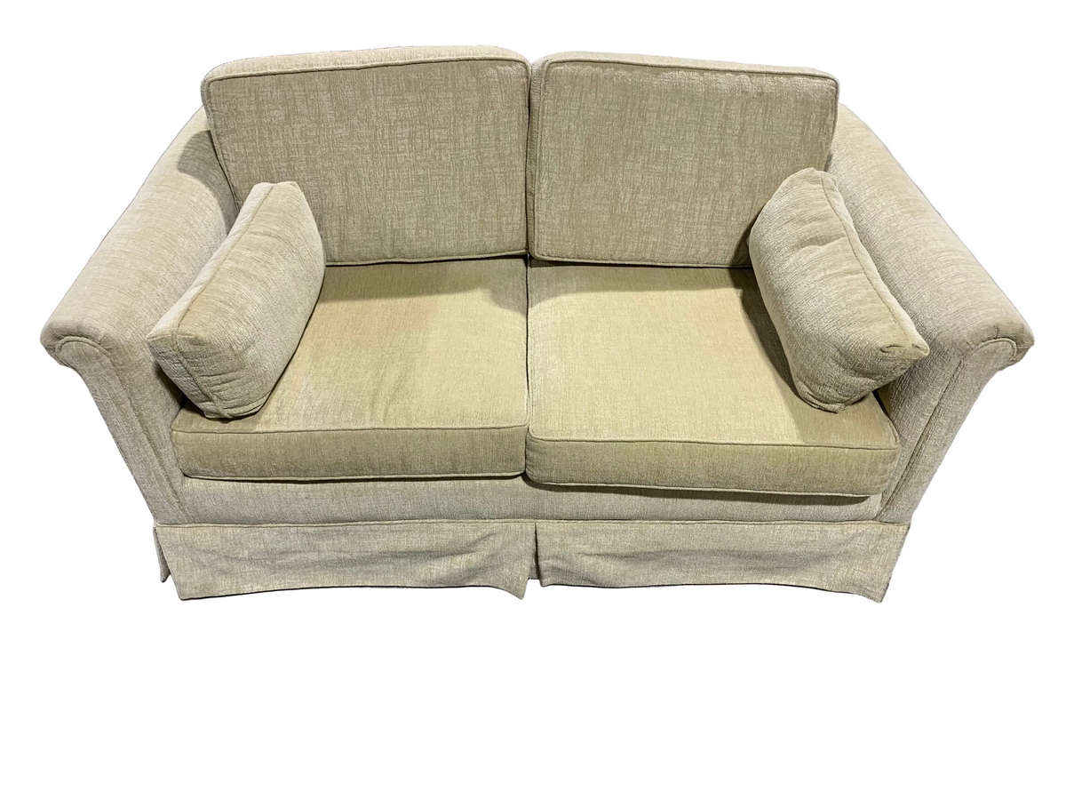 Creamy Yellow Fabric Loveseat
