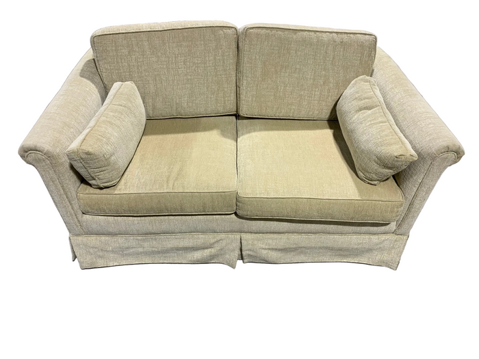 Creamy Yellow Fabric Loveseat