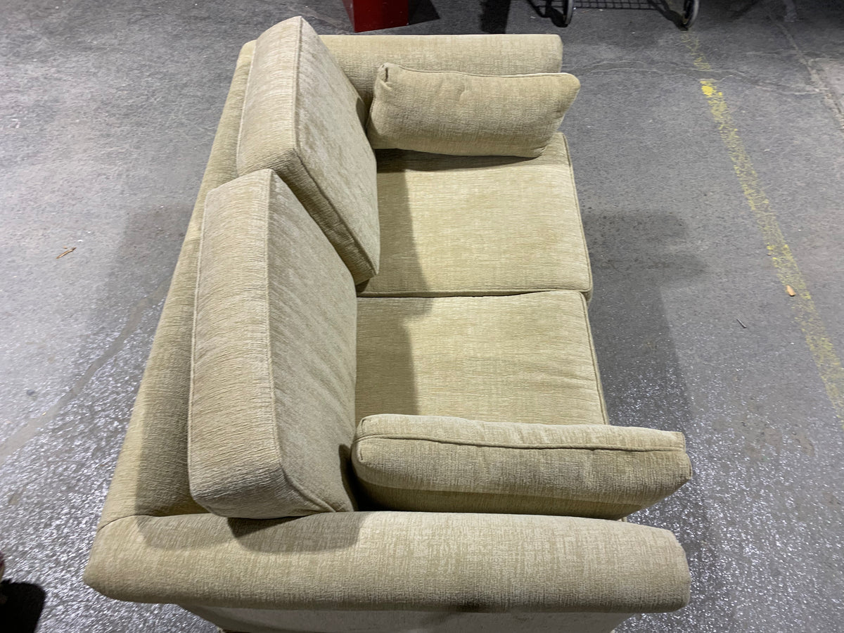 Creamy Yellow Fabric Loveseat