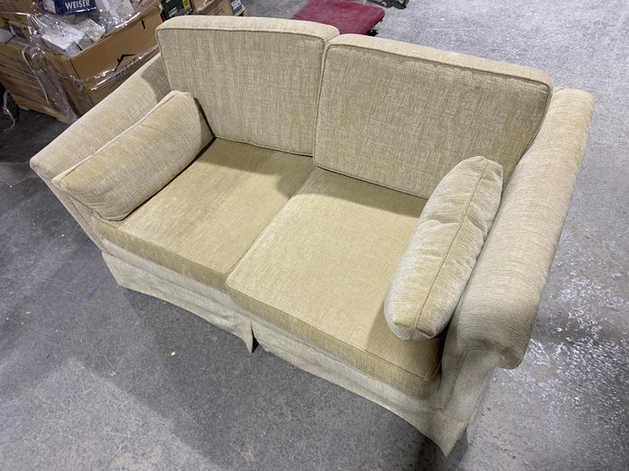 Creamy Yellow Fabric Loveseat