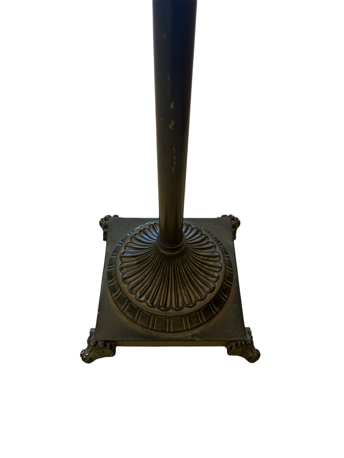 Vintage Floor Lamp with Faux Marble Accent & Gilded Shade