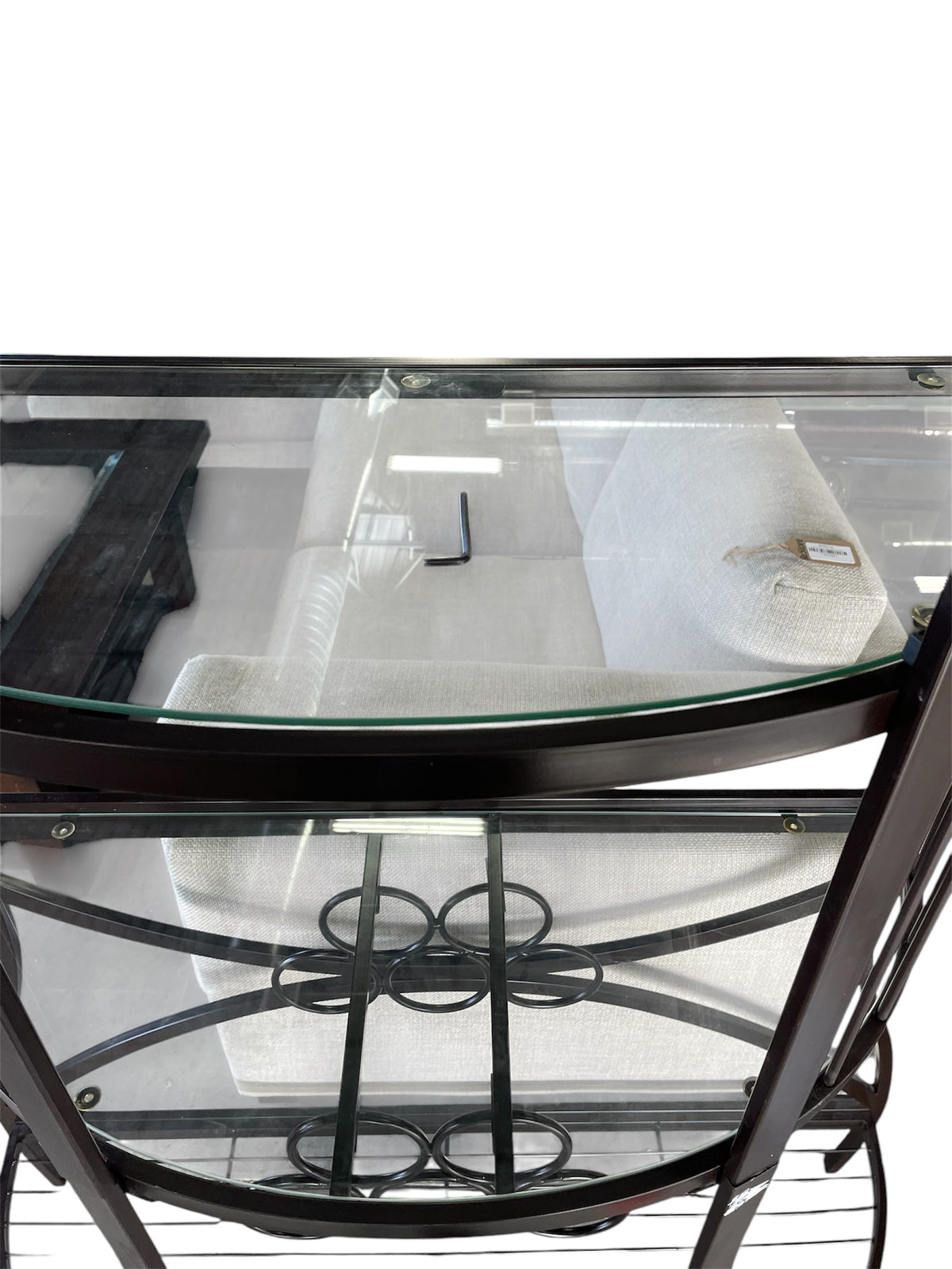 Black Corner Shelf With Glass Top