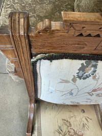 Vintage Wooden Chair With Upholstered Seat and Backrest