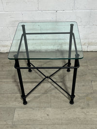 End Table - Glass Top and Metal Frame