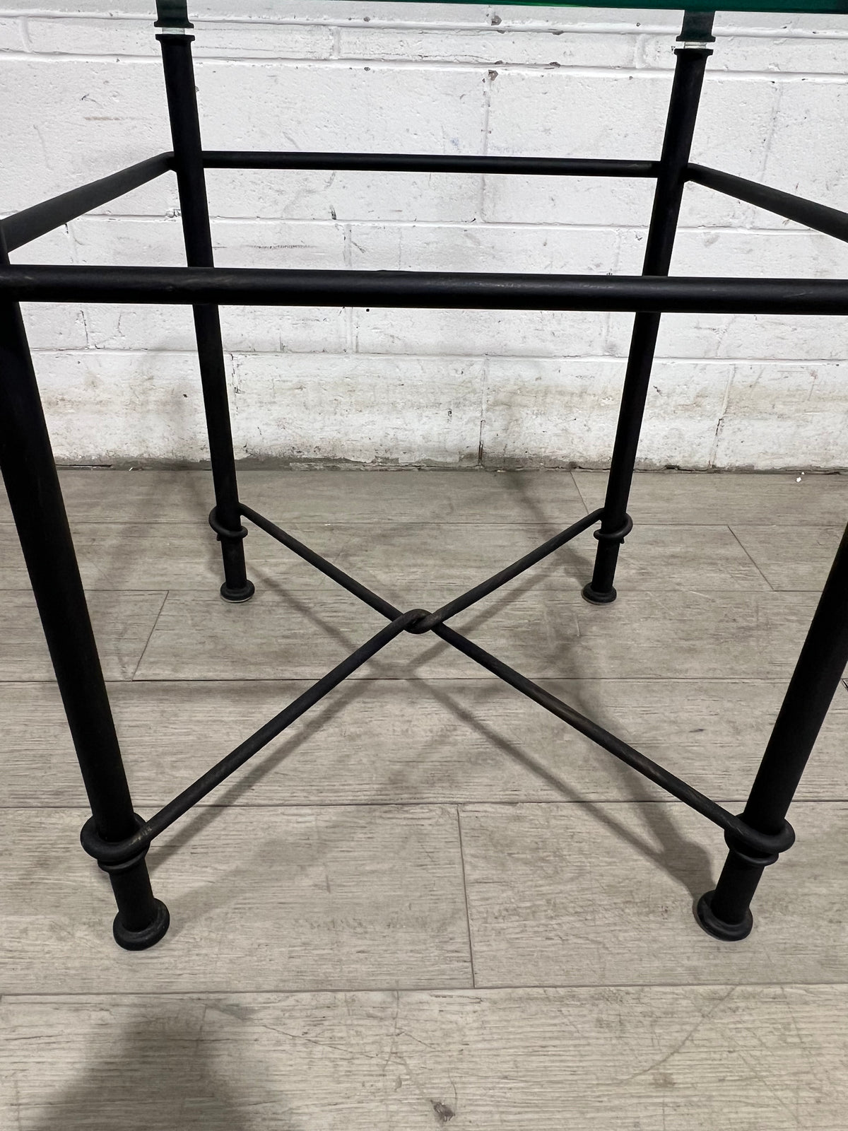 End Table - Glass Top and Metal Frame