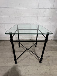 End Table - Glass Top and Metal Frame