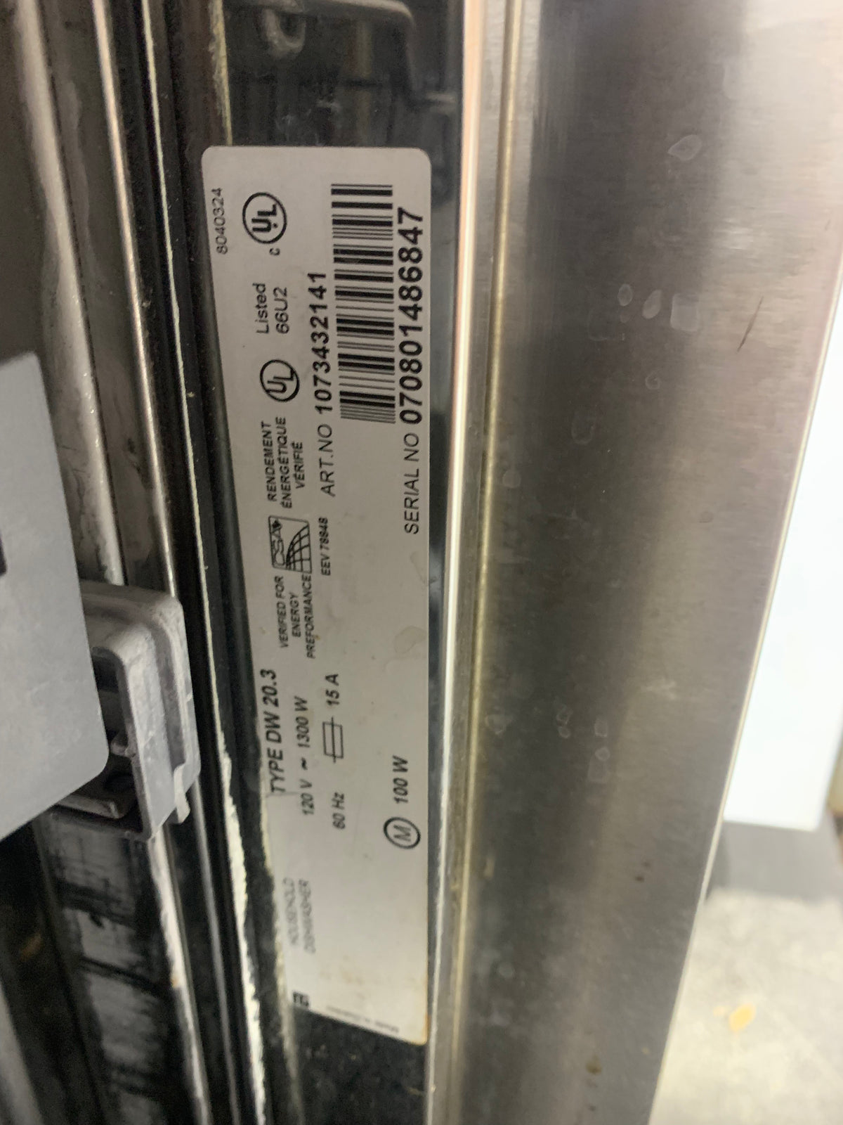 Asko D3432XL Dishwasher