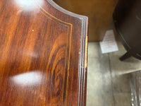 Dark Wood Console Table with Glass Shelf